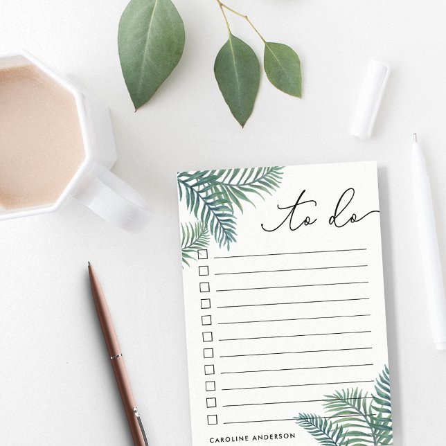 Tropical Foliage Personalised To-Do List Post-it Notes (Creator Uploaded)