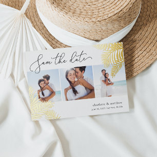 Tropical Foliage Photo Collage Save the Date