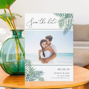 Tropical Foliage Photo Save the Date Card