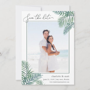 Tropical Foliage Photo Save the Date Card