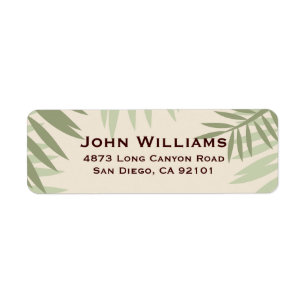 Tropical Foliage Return Address Label
