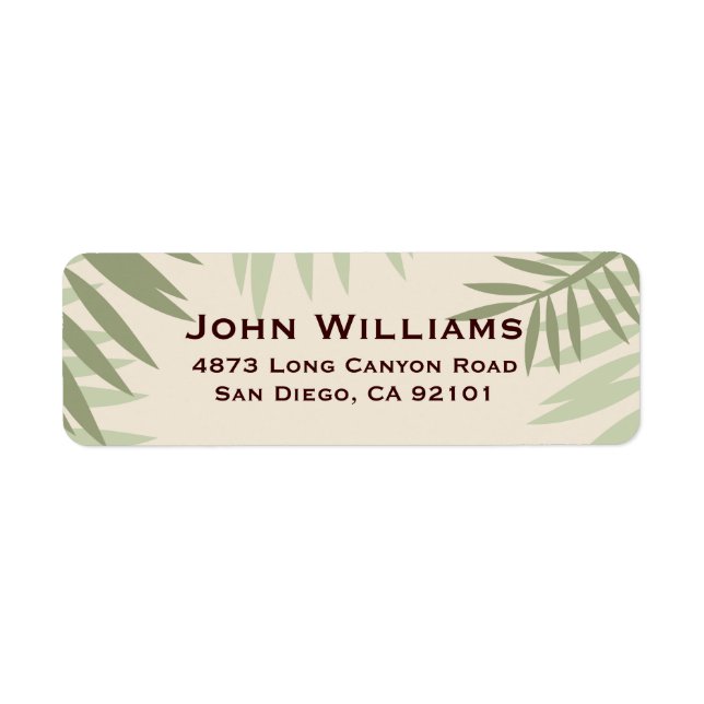 Tropical Foliage Return Address Label (Front)
