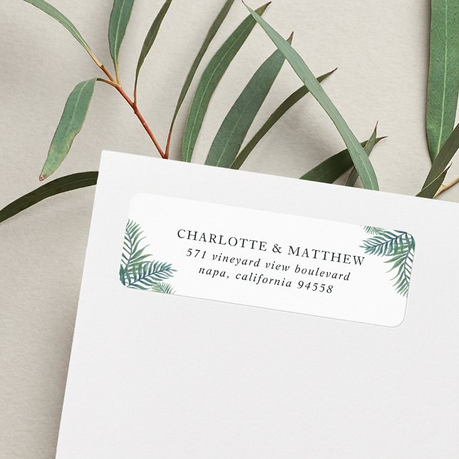 Tropical Foliage Return Address Label (Creator Uploaded)
