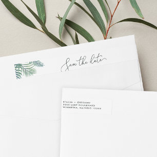 Tropical Foliage Save the Date Return Address Wrap Around Label