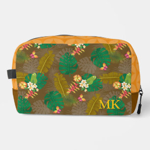 Tropical Foliage Summer Brown Dopp Kit