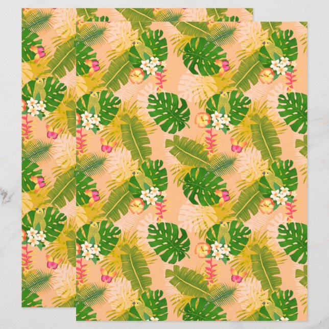 Tropical Foliage Summer Orange (Front/Back)