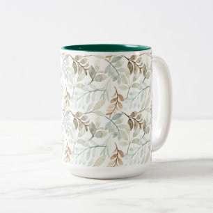 Tropical Foliage Two-Tone Coffee Mug