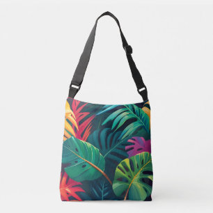 Tropical Foliage Watercolor Paradise Crossbody Bag