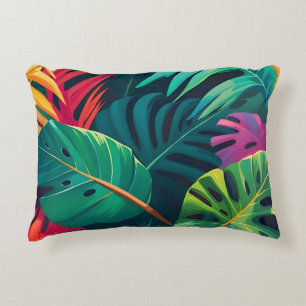 Tropical Foliage Watercolor Paradise Decorative Cushion