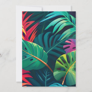 Tropical Foliage Watercolor Paradise Holiday Card