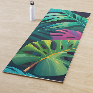Tropical Foliage Watercolor Paradise Yoga Mat