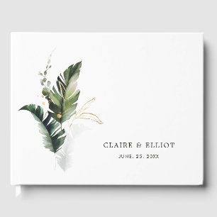 Tropical Foliage Wedding Guest Book