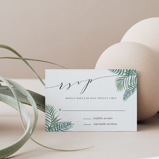 Tropical Foliage Wedding RSVP Card (Creator Uploaded)