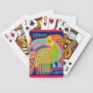 Tropical Folk Art Parrot Playing Cards