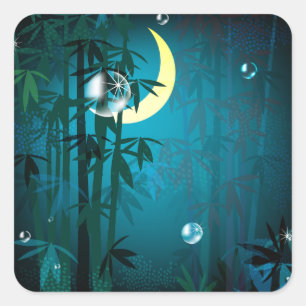 Tropical Forest At Night Stickers