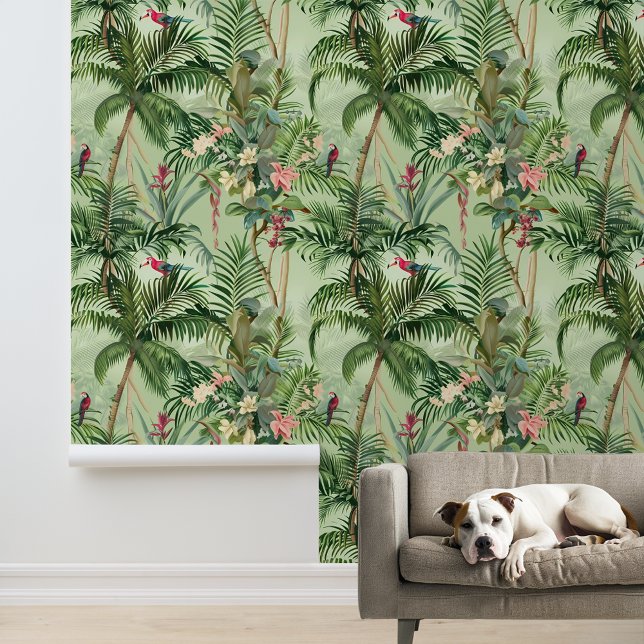 Tropical Forest Birds Leaves Palm Trees Wallpaper (Creator Uploaded)