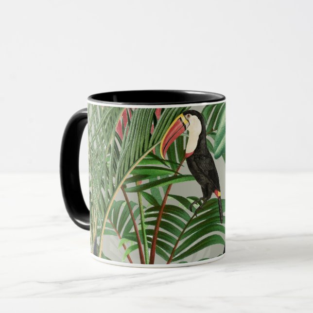 Tropical Forest & Colourful Birds Mug (Front Left)