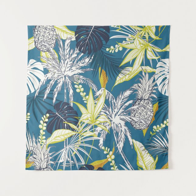Tropical Forest: Colourful Hand Drawn. Tapestry (Front)
