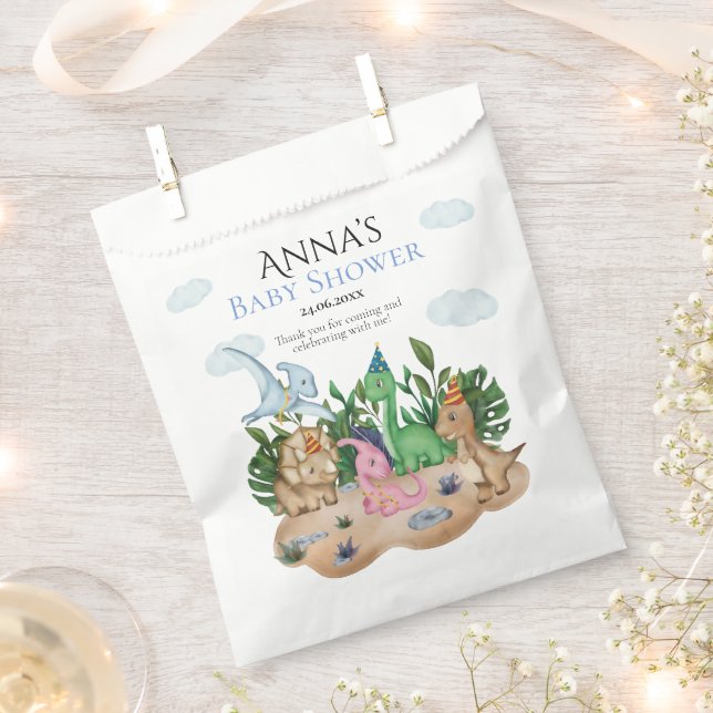 Tropical Forest Dinosaurs Baby Shower! Roar! Favour Bag (Clipped)