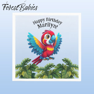 Tropical Forest Jungle Macaw Safari Parrot Bird Napkin