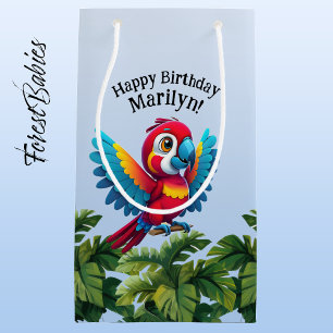 Tropical Forest Jungle Macaw Safari Parrot Bird Small Gift Bag