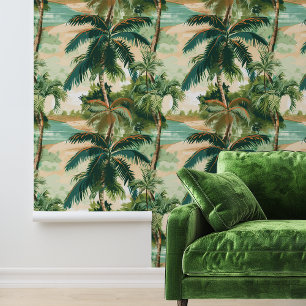 Tropical Forest Leaves Palm Trees Wallpaper