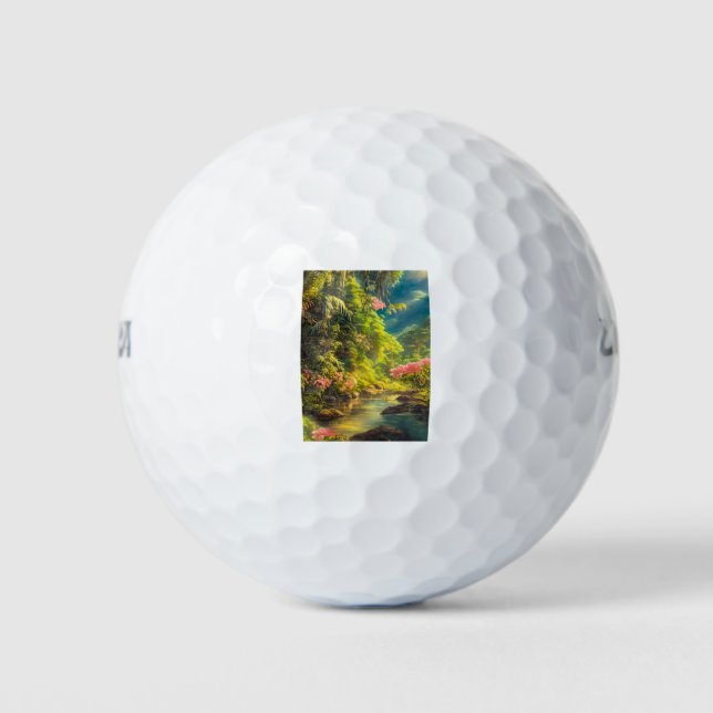 Tropical forest,river 2 golf balls (Front)