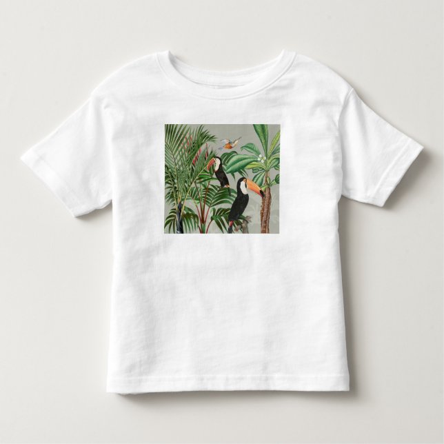 Tropical Forest & Toucan Birds Toddler T-Shirt (Front)