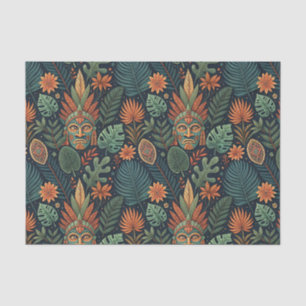 Tropical Forest Tribal & Jungle Flora Pattern Art Tissue Paper
