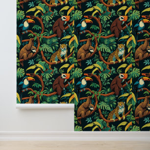 Tropical Forest Wildlife Removable Wall Mural 