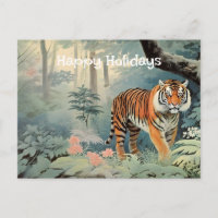 Tropical Forest Wildlife Tiger Vintage