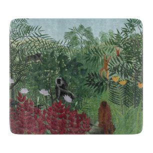 Tropical Forest With Apes and Snake (Rousseau) Cutting Board
