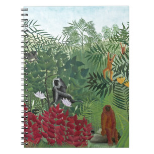 Tropical Forest with Monkeys, 1910 (oil on canvas) Notebook