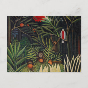 Tropical Forest with Monkeys by Henri Rousseau Postcard