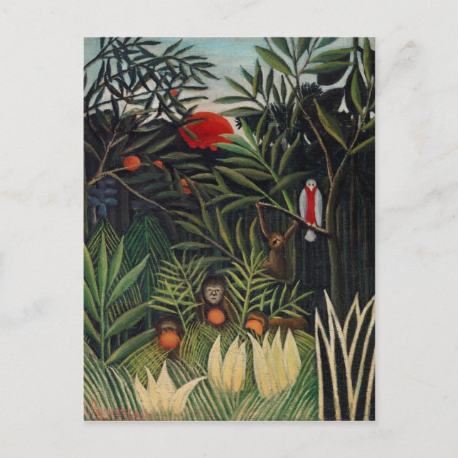 Tropical Forest with Monkeys by Henri Rousseau Postcard (Front)
