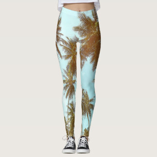 Tropical Frame: Abstract Palm Trees Leggings