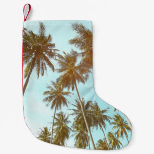 Tropical Frame: Abstract Palm Trees Small Christmas Stocking