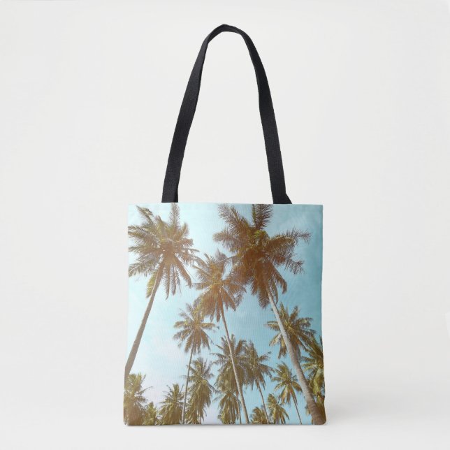 Tropical Frame: Abstract Palm Trees Tote Bag (Front)