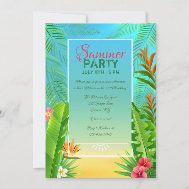 Tropical Frame Invitation (Front)
