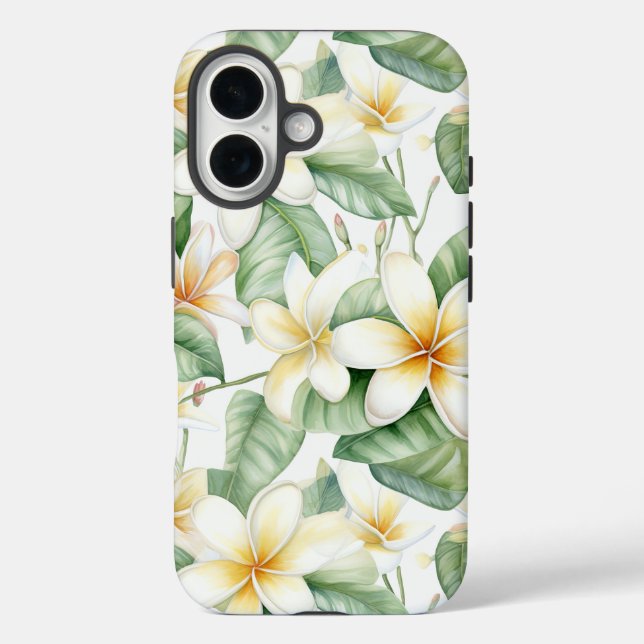 Tropical Frangipani Flower Tough Case-Mate iPhone Case (Back)