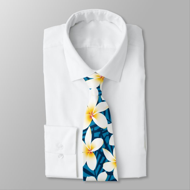 Tropical frangipani flowers tie (Tied)