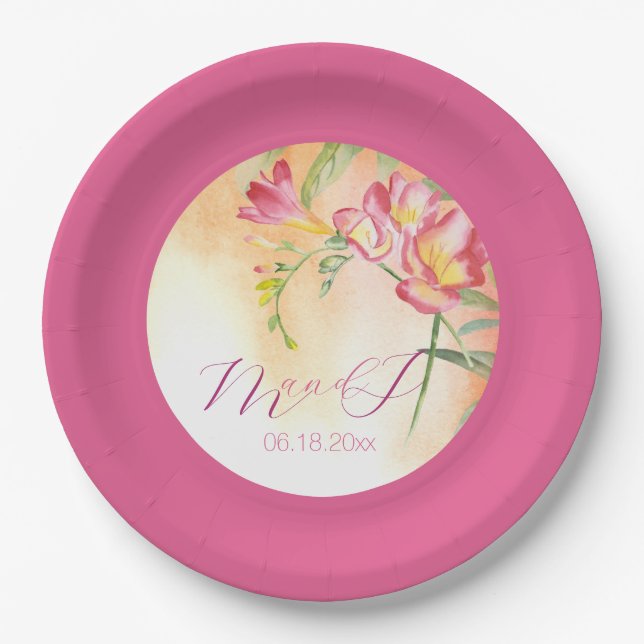 Tropical Freesia Paper Plate (Front)