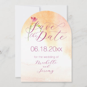 Tropical Freesia Watercolor Save The Date