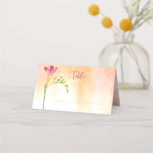 Tropical Freesia Watercolor Table Place  Card