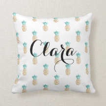 tropical fresh summer faux gold pineapple pattern