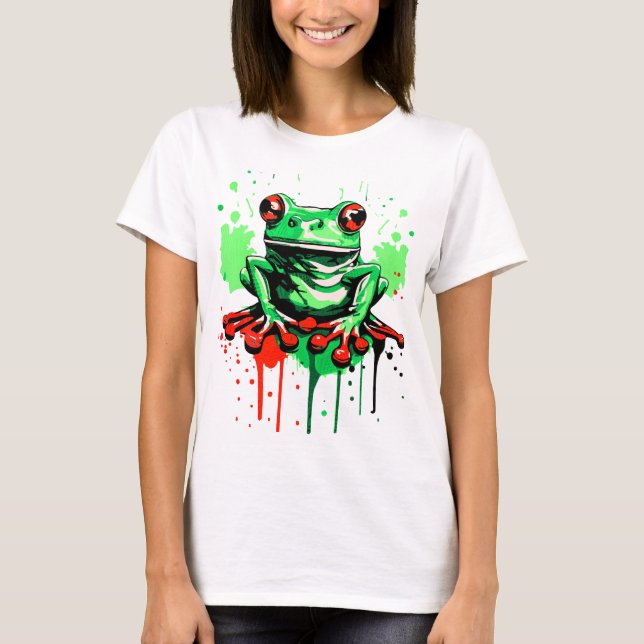 Tropical frog - Colourful Frog prince T-Shirt (Front)