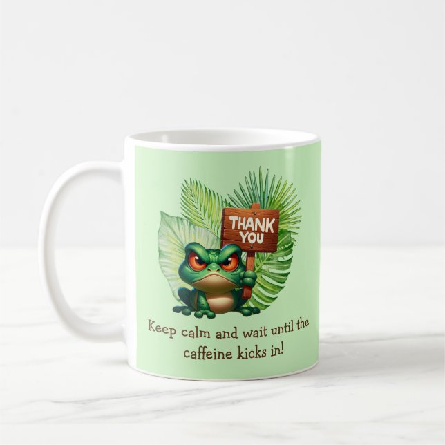 Tropical Frog Humour Coffee Mug - Customisable (Left)