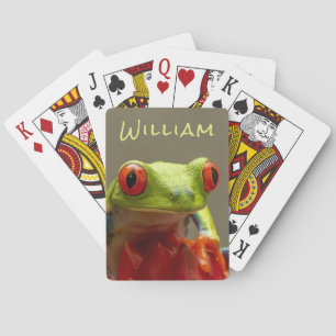 Tropical Frog Personalized Short Name Playing Cards