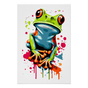 Tropical Frog Poster - Colourful Frog prince