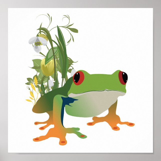 tropical frog vector design poster (Front)